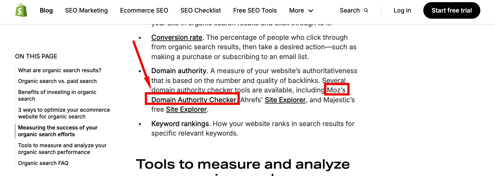 example of brand + keyword anchor text